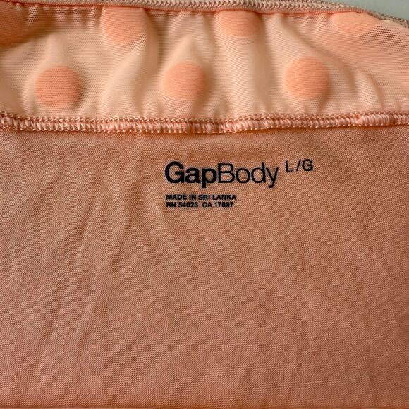 GapBody Peach Cami Mesh Polka Dot Trim Modal Lounge Top Soft Girl Women's Large - Picture 6 of 7